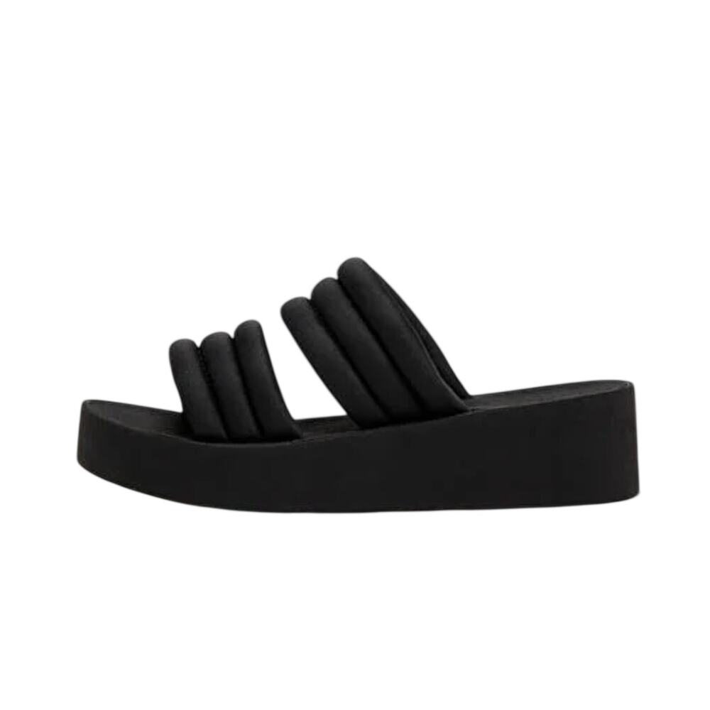 Roxy Totally Tubular Women's Slide Platform Sandals  Summer Beach Black Size 8